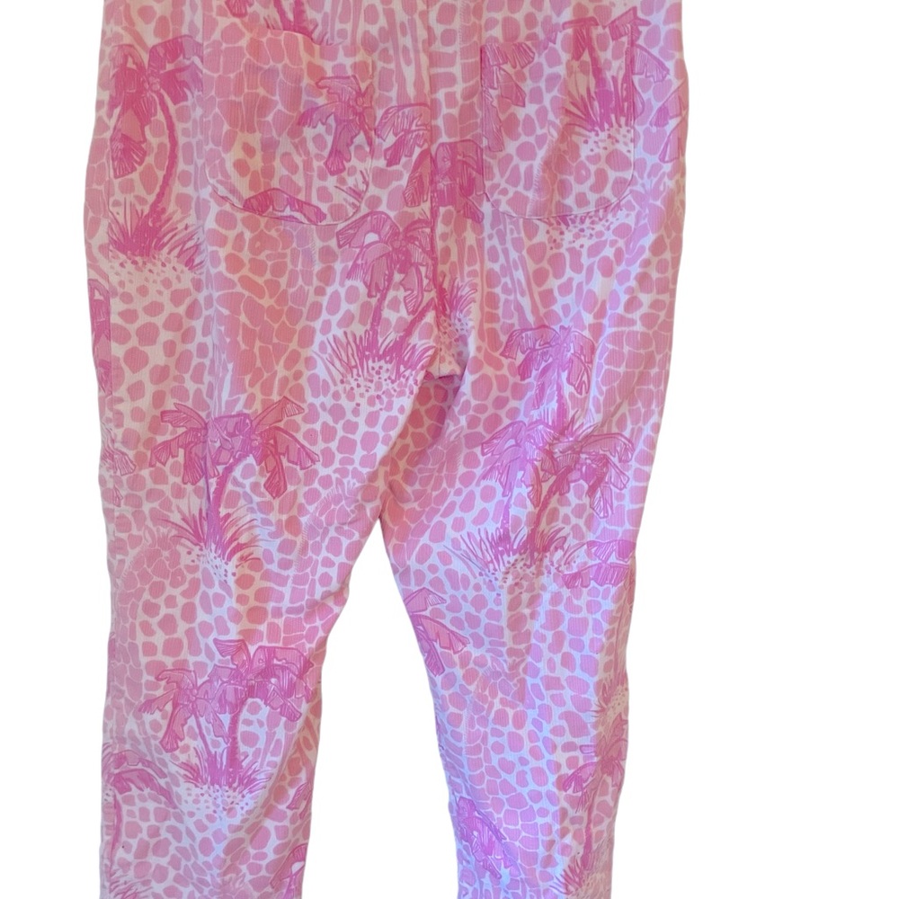 Lilly Pulitzer Pink Capri Crop Pants Palm Trees SZ 10 - Picture 3 of 4
